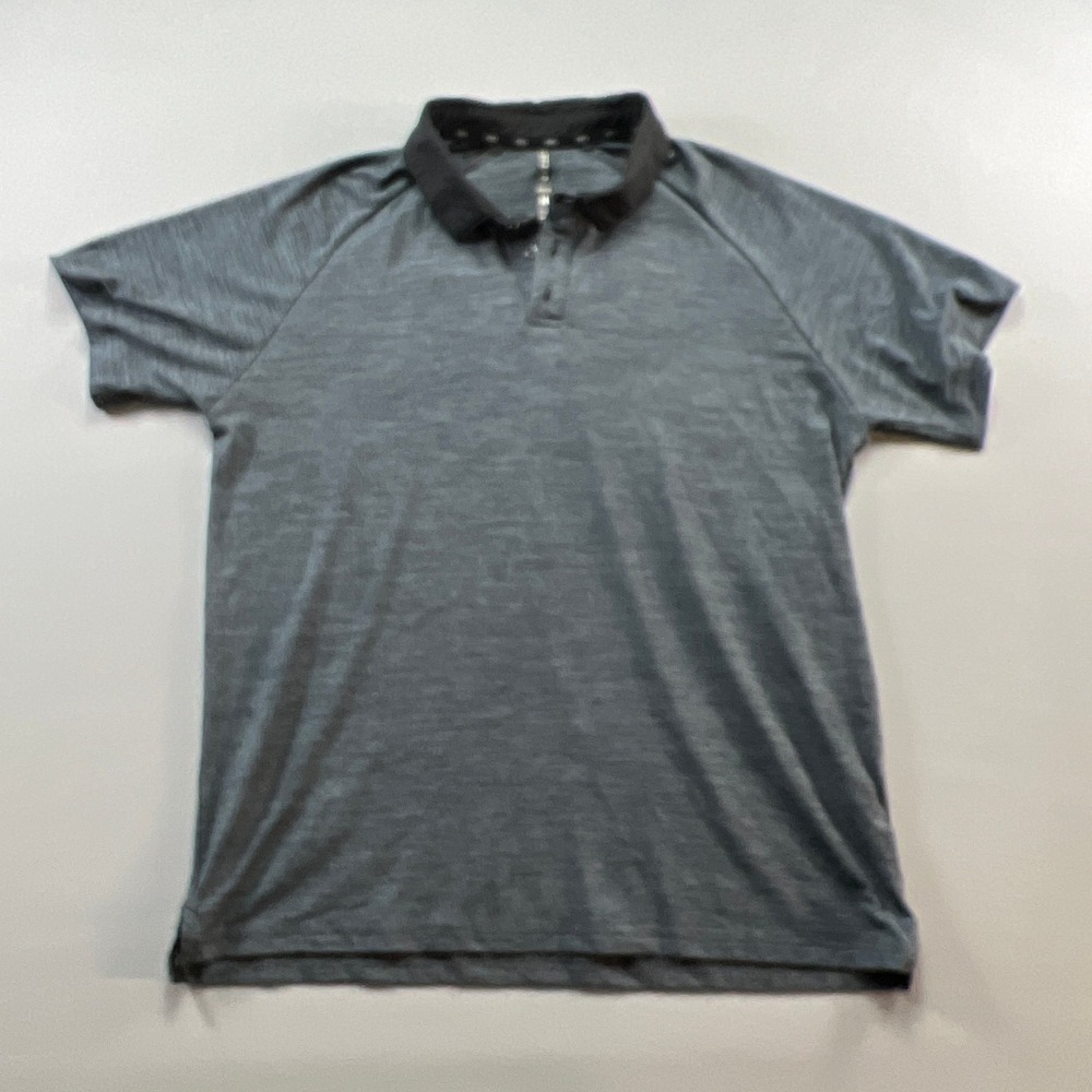 Leg3nd Inspire Polo Shirt Mens Medium Charcoal Gray Space Dye Golf Tennis Tail